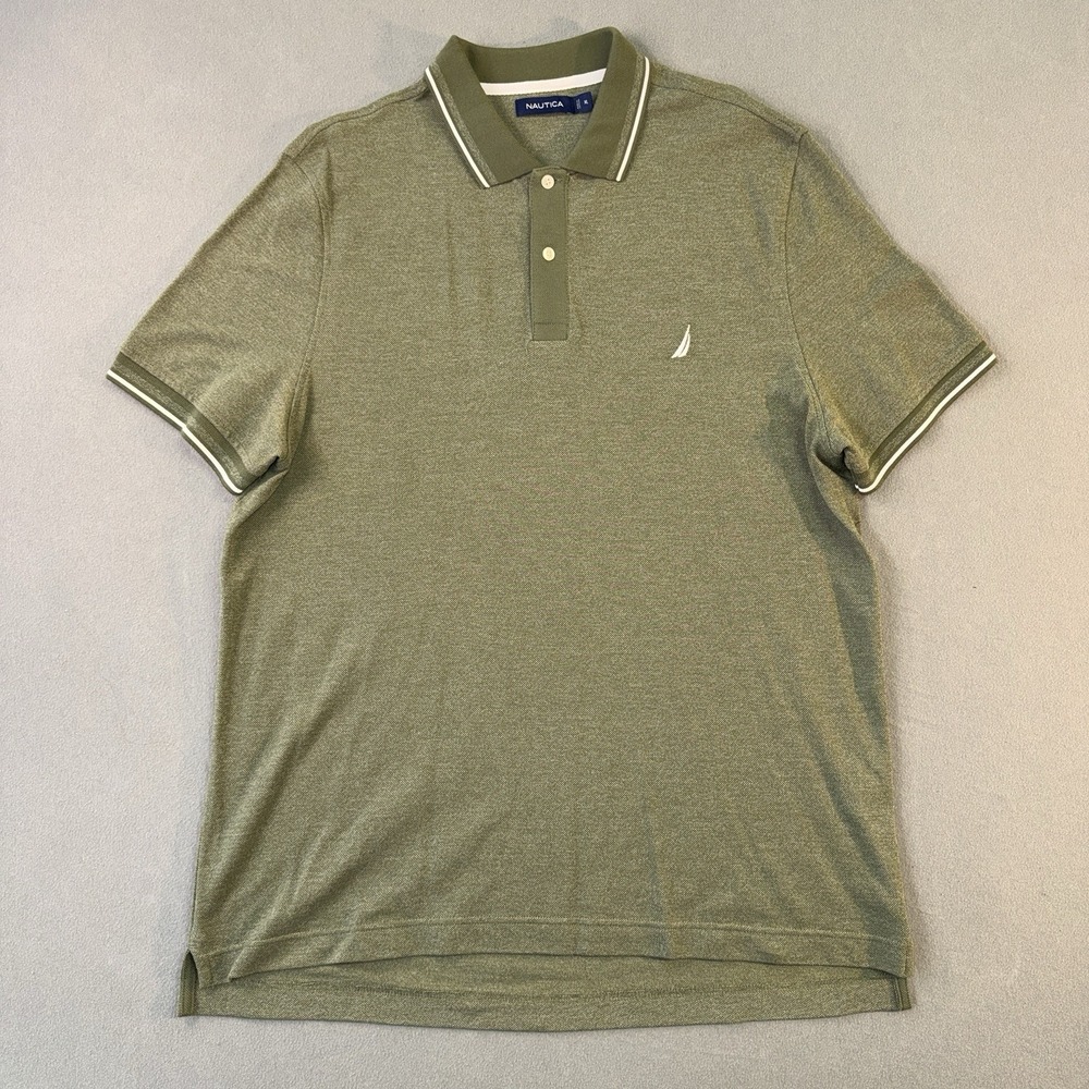 Men's Nautica Short Sleeve Performance Polo Shirt Green Size XL